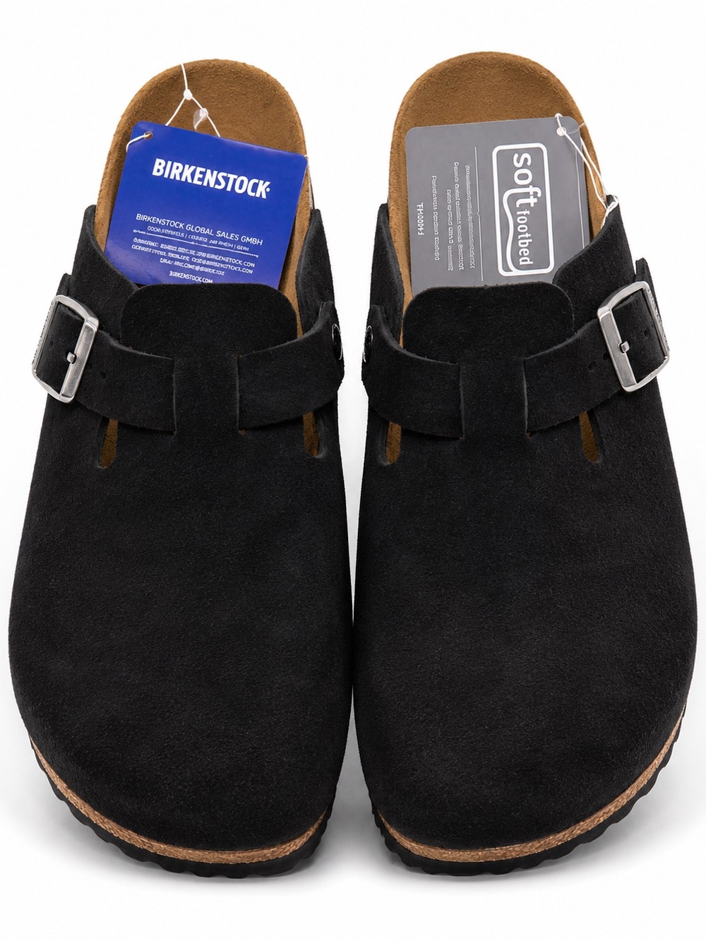 Birkenstock Black Suede Slip-On Clog with Buckle